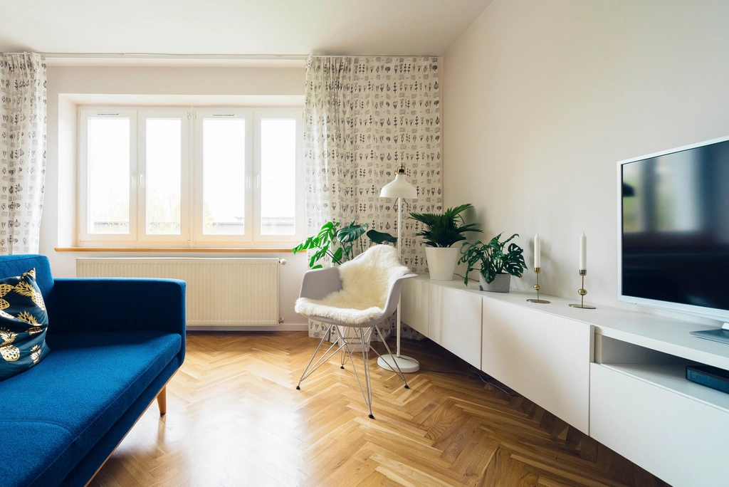 Living room with flat-screen TV