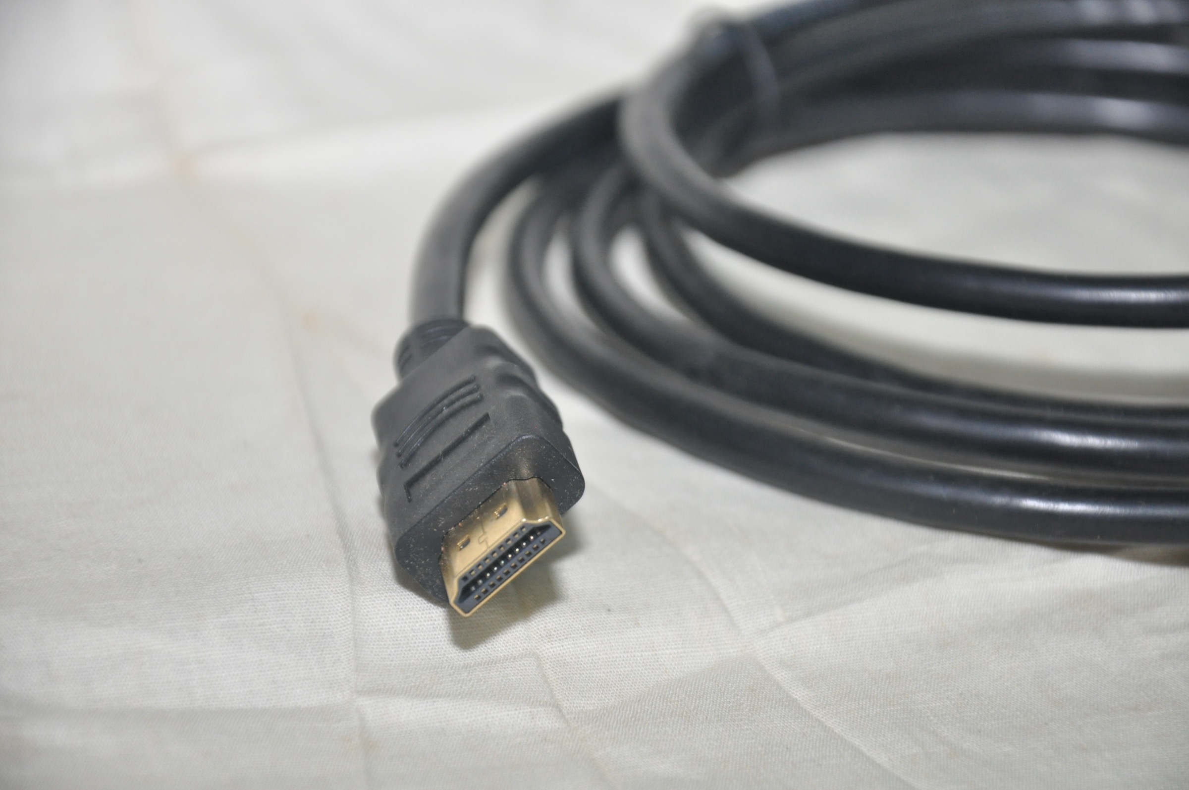 Close-up of an HDMI cable connector