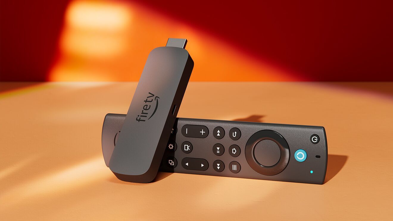 Amazon Fire TV Stick 4K Max streaming device with its remote